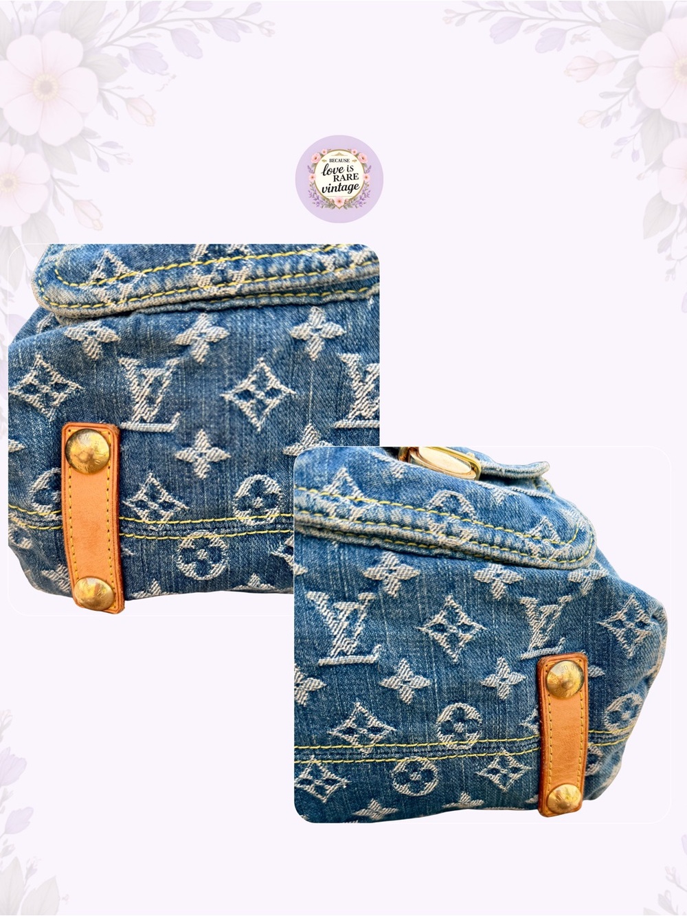 Louis Vuitton Denim Shoulder Bag • FL1065 • COA • Vintage 2005 - Picture 7 of 15